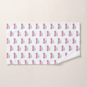 フェスティバルよくはしゃぐピンククリスマスツリーカーホリデー バスタオルセット (ハンドタオル)