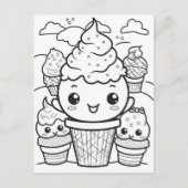 フェスティバルアイスクリームキッズカラーリング ポストカード (正面)