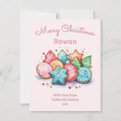 フェスティバルアイスコークピンクカスタムクリスマスクリスマス シーズンカード (正面)