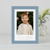 フェスティバルアイスブルーとシルバースノーフレーク写真 箔シーズンカード (立ち正面)