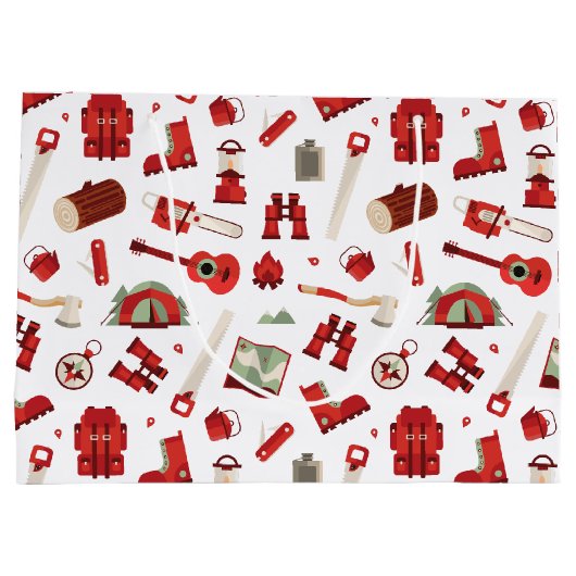 フェスティバルアウトドアアドベンチャーウィズキャンピングギア ラージペーパーバッグ (裏面)