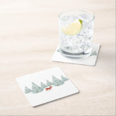 フェスティバルアカシカ雪に覆われたトウヒの木 スクエアペーパーコースター (インサイチュ)