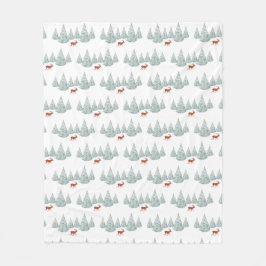 フェスティバルアカシカ雪に覆われたトウヒの木 フリースブランケット