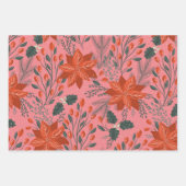 フェスティバルアップルポインセッタホリデージェムトーン ラッピングペーパーシート (正面2)