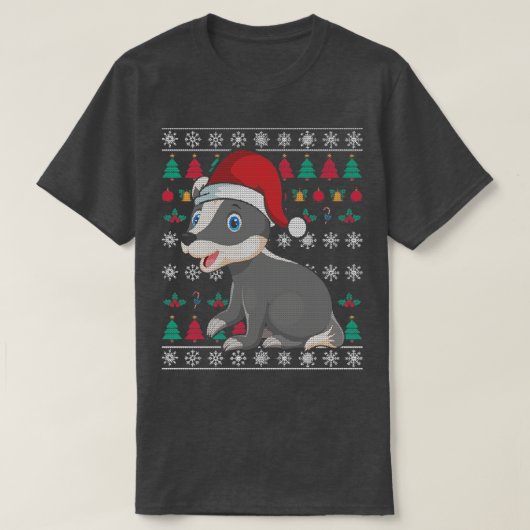 フェスティバルアニマルハニーバッジャークリスマス醜いクリスマス Tシャツ (デザイン正面)