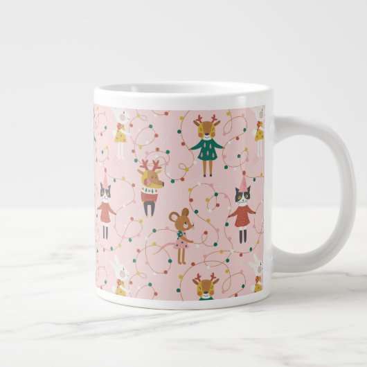 フェスティバルアニマルフレンズクリスマスパターン ジャンボコーヒーマグカップ (右)