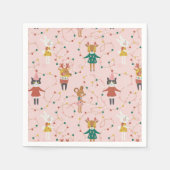 フェスティバルアニマルフレンズクリスマスパターン スタンダードカクテルナプキン (正面)