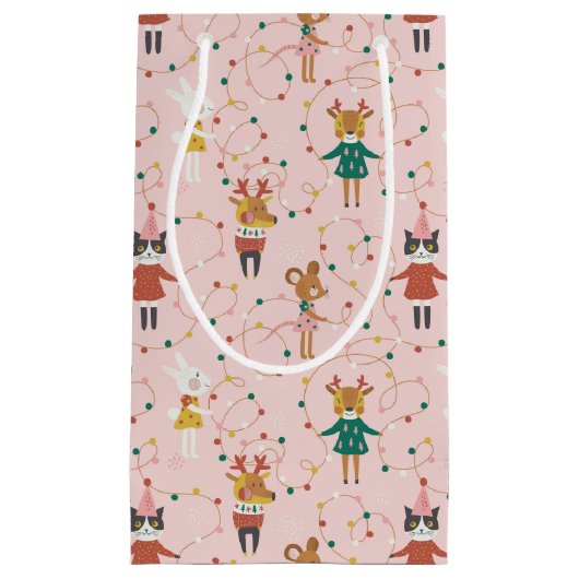 フェスティバルアニマルフレンズクリスマスパターン スモールペーパーバッグ (正面)