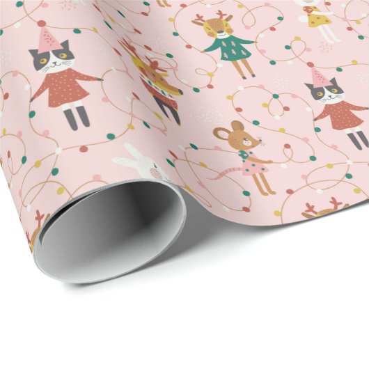 フェスティバルアニマルフレンズクリスマスパターン ラッピングペーパー (ロールコーナー)