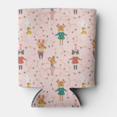 フェスティバルアニマルフレンズクリスマスパターン 缶クーラー (正面)