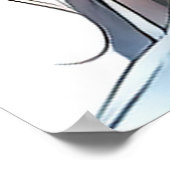 フェスティバルアニメガールサンタハットとキラキラした青い目 ポスター (角)