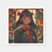 フェスティバルアニメガールonクリスマスナイト スタンダードカクテルナプキン (正面)