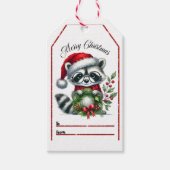 フェスティバルアライグマのクリスマスプレゼントラベル ギフトタグ (正面)