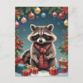 フェスティバルアライグマのクリスマスライト ポストカード (正面)