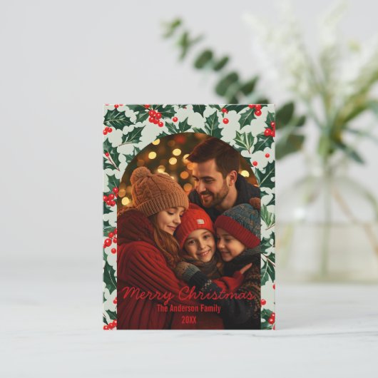 フェスティバルアーチ型フォトフレームクリスマス シーズンポストカード (スタンド正面)