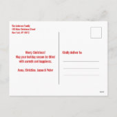 フェスティバルアーチ型フォトフレームクリスマス シーズンポストカード (裏面)