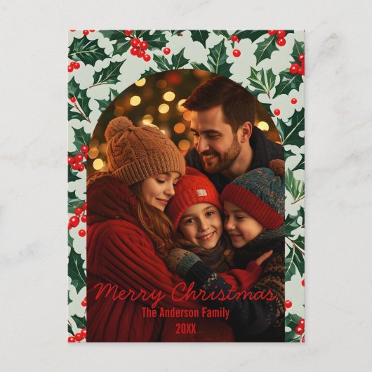 フェスティバルアーチ型フォトフレームクリスマス シーズンポストカード (正面)