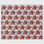 フェスティバルアートデコレトロヴィンテージクリスマスレディース ラッピングペーパー (フラット)