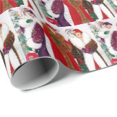 フェスティバルアートデコレトロヴィンテージクリスマスレディース ラッピングペーパー (ロールコーナー)