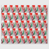 フェスティバルアートデコレトロヴィンテージクリスマスレディース ラッピングペーパー (フラット)