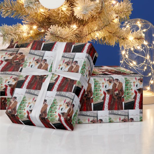 フェスティバルアートデコレトロヴィンテージクリスマスレディース ラッピングペーパー (クリスマス)