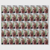 フェスティバルアートデコレトロヴィンテージクリスマスレディース ラッピングペーパー (フラット)