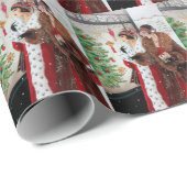 フェスティバルアートデコレトロヴィンテージクリスマスレディース ラッピングペーパー (ロールコーナー)