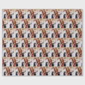 フェスティバルアートデコレトロヴィンテージクリスマスレディース ラッピングペーパー (フラット)