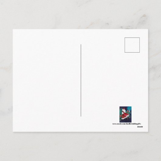 フェスティバルアートデコレトロヴィンテージクリスマスレディ シーズンポストカード (裏面)