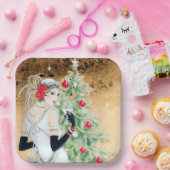 フェスティバルアートデコレトロヴィンテージクリスマスレディ ペーパープレート (パーティー)