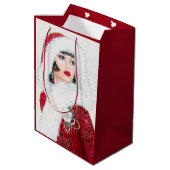 フェスティバルアートデコレトロヴィンテージクリスマスレディ ミディアムペーパーバッグ (裏面アングル)