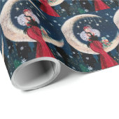 フェスティバルアートデコレトロヴィンテージクリスマスレディ ラッピングペーパー (ロールコーナー)