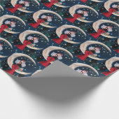 フェスティバルアートデコレトロヴィンテージクリスマスレディ ラッピングペーパー (角)
