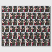 フェスティバルアートデコレトロヴィンテージクリスマスレディ ラッピングペーパー (フラット)