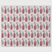 フェスティバルアートデコレトロヴィンテージクリスマスレディ ラッピングペーパー (フラット)