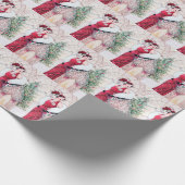フェスティバルアートデコレトロヴィンテージクリスマスレディ ラッピングペーパー (角)