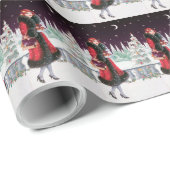 フェスティバルアートデコレトロヴィンテージクリスマスレディ ラッピングペーパー (ロールコーナー)