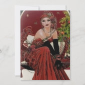 フェスティバルアートデコレトロヴィンテージクリスマスレディ 招待状 (正面)