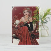 フェスティバルアートデコレトロヴィンテージクリスマスレディ 招待状 (スタンド正面)