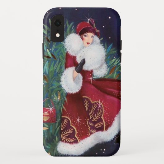 フェスティバルアートデコレトロヴィンテージクリスマスレディ Case-Mate iPhoneケース (裏面)