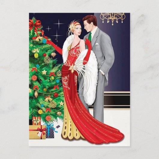 フェスティバルアートデコヴィンテージカップル シーズンポストカード (正面)