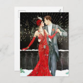 フェスティバルアートデコヴィンテージカップル シーズンポストカード (正面/裏面)