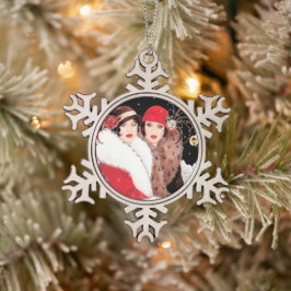 フェスティバルアートデコヴィンテージレディース スノーフレークピューターオーナメント