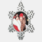 フェスティバルアートデコヴィンテージレディース スノーフレークピューターオーナメント (右)