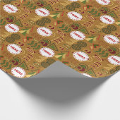 フェスティバルアールデコカスタムヴィンテージロゴクリスマス ラッピングペーパー (角)