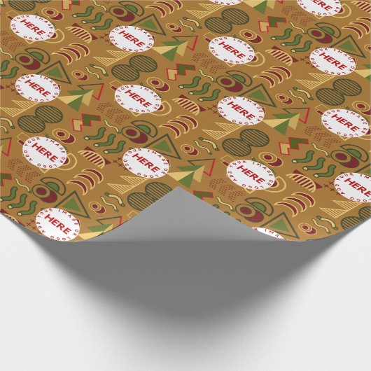 フェスティバルアールデコカスタムヴィンテージロゴクリスマス ラッピングペーパー (角)