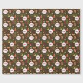 フェスティバルアールデコカスタムヴィンテージロゴクリスマス ラッピングペーパー (フラット)