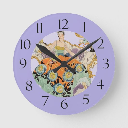 フェスティバルアールデコレディ ラウンド壁時計 (正面)