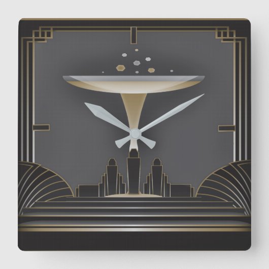 フェスティバルアールデコ スクエア壁時計 (正面)