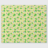 フェスティバルイエローホリデーとクリスマスシンボルWra ラッピングペーパー (フラット)